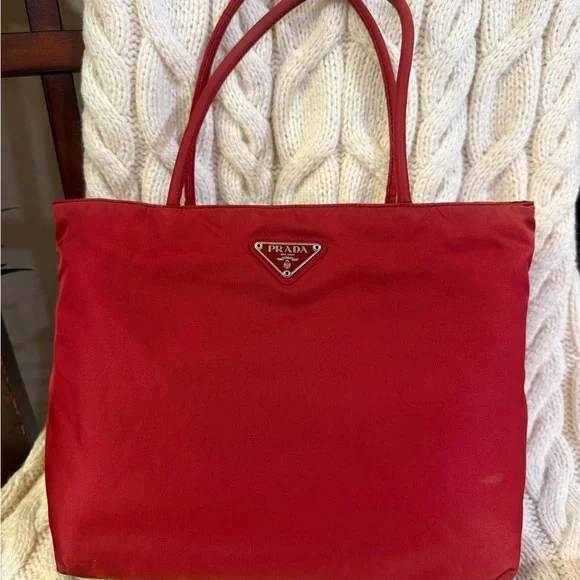 Prada Nylon Red Tote Bag with COA - Picture 1 of 12
